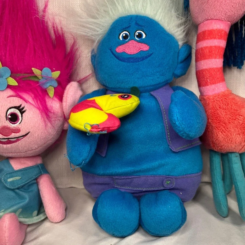 DreamWorks Singing Trolls Plush Lot of 4 Poppy Biggie Guy Diamond Cooper Hasbro